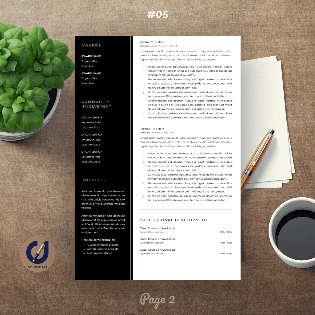 تصاميم السيرة الذاتية الاحترافية – نموذج سيرة ذاتية جاهزة CV