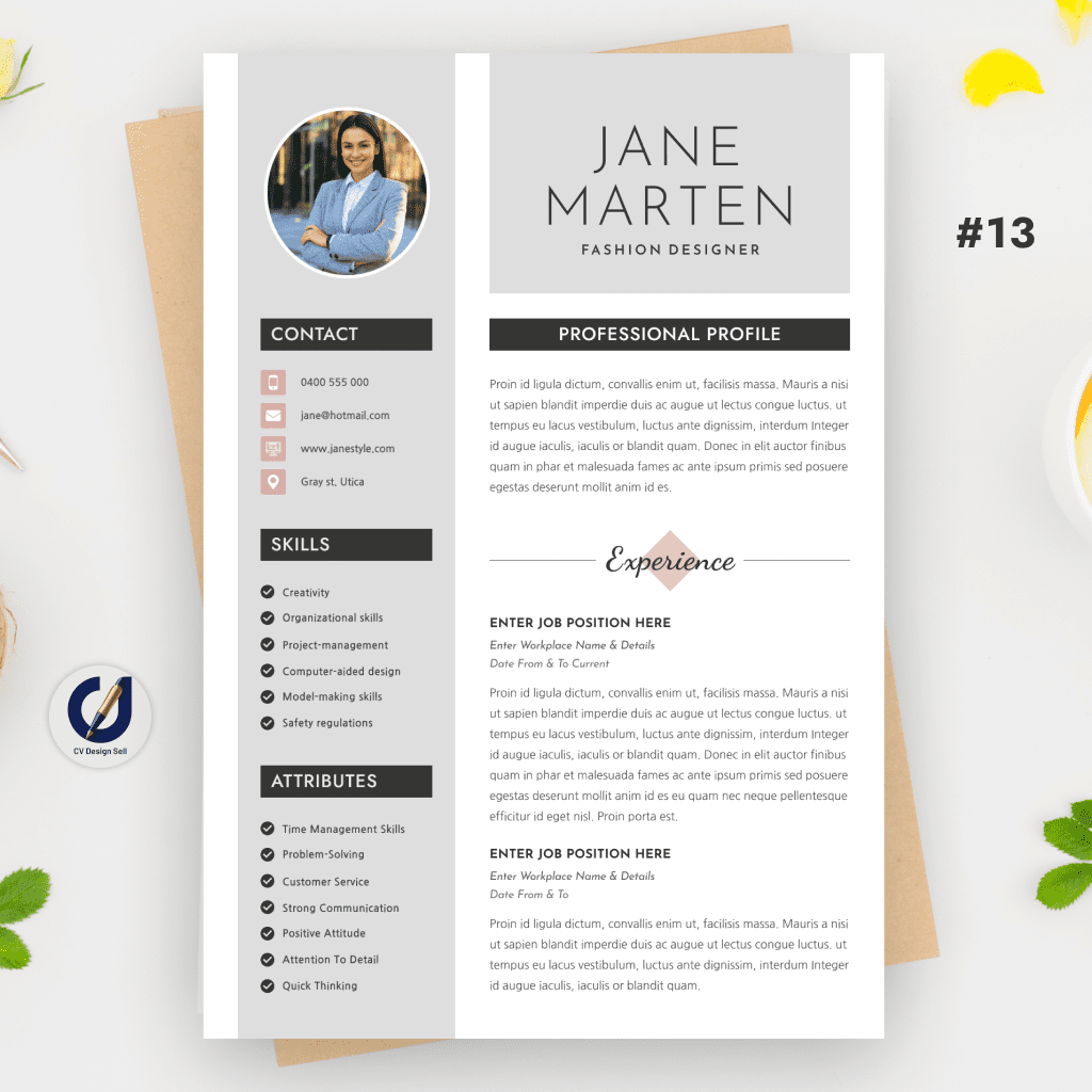 تصاميم السيرة الذاتية الاحترافية – نموذج سيرة ذاتية جاهزة CV