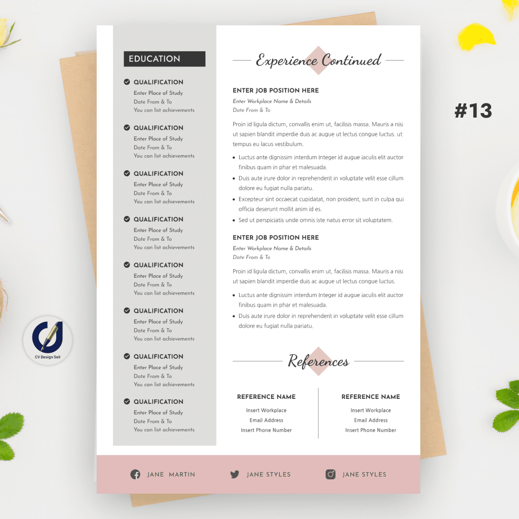 تصاميم السيرة الذاتية الاحترافية – نموذج سيرة ذاتية جاهزة CV