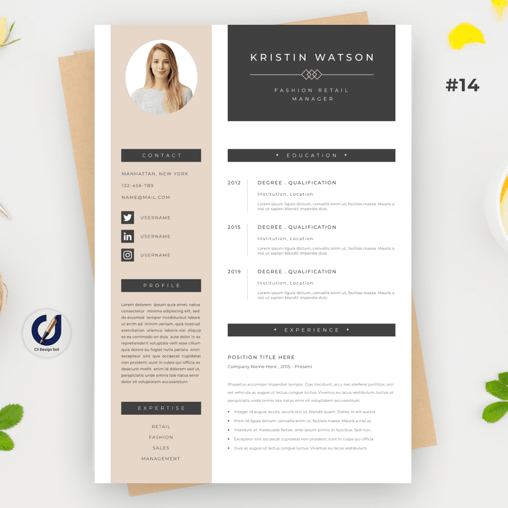 تصاميم السيرة الذاتية الاحترافية – نموذج سيرة ذاتية جاهزة CV