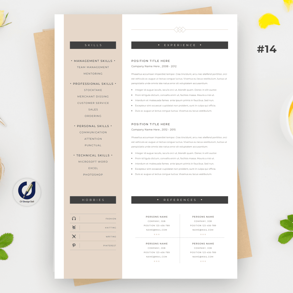 تصاميم السيرة الذاتية الاحترافية – نموذج سيرة ذاتية جاهزة CV