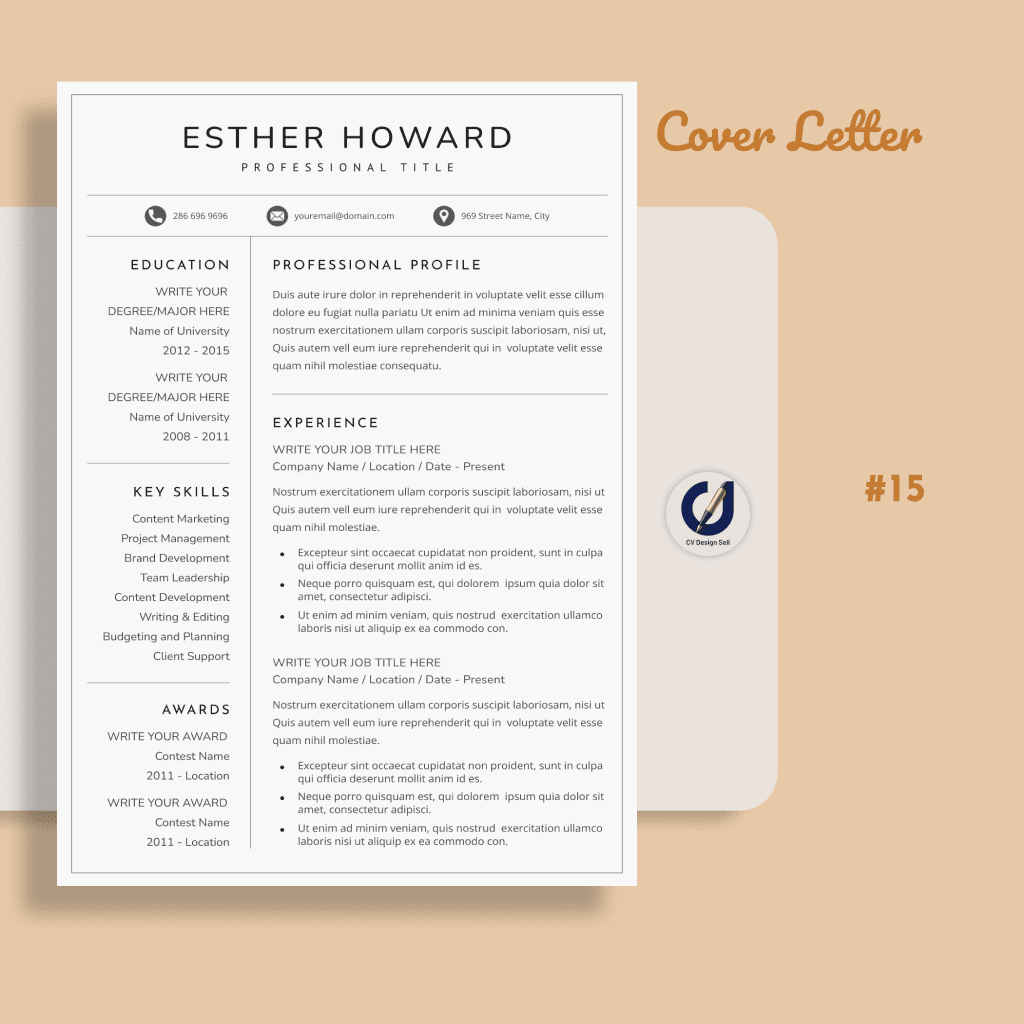 تصاميم السيرة الذاتية الاحترافية – نموذج سيرة ذاتية جاهزة CV