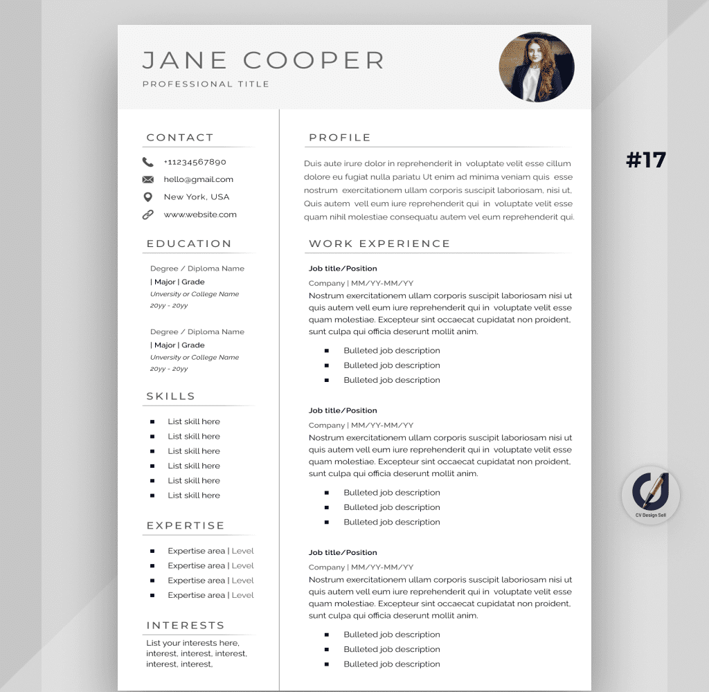 تصاميم السيرة الذاتية الاحترافية – نموذج سيرة ذاتية جاهزة CV