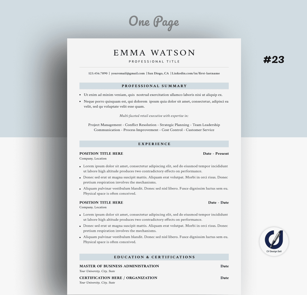 تصاميم السيرة الذاتية الاحترافية – نموذج سيرة ذاتية جاهزة CV