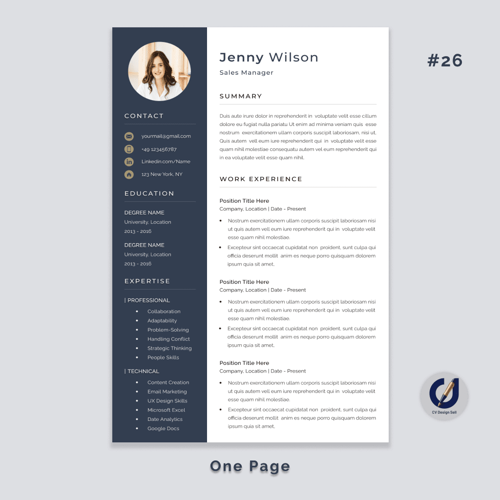 تصاميم السيرة الذاتية الاحترافية – نموذج سيرة ذاتية جاهزة CV