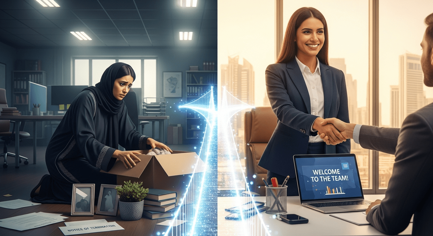 التوسيد الوظيفي (Career Cushioning): تصرف وكأنك ستُطرد غداً (استراتيجية الأمان الوظيفي الجديدة) 3 امرأة إماراتية تحول أزمة فقدان الوظيفة إلى فرصة بفضل التوسيد الوظيفي.