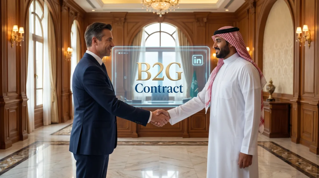 بناء العلاقات الحكومية B2G عبر لينكد إن لاقتناص عقود المشاريع السعودية